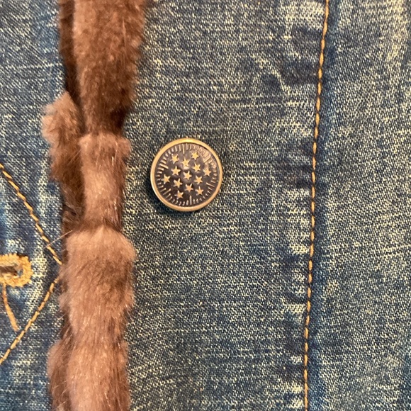 Tendler Denim Mink Lined Vest - Picture 7 of 12